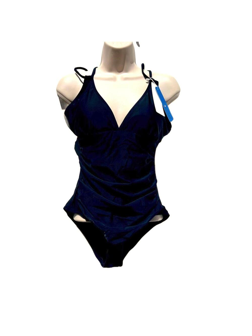 Cocopear Black Ladies One Piece Multistrap Back Swimsuit | Size Large NEW NWT